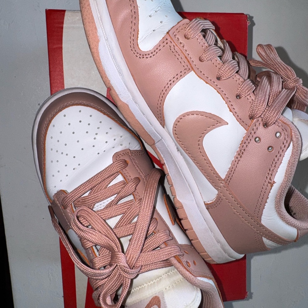 Nike Women's Blush Pink and White Sneakers